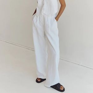 BRAND NWT Dissh Norah White Linen Pants